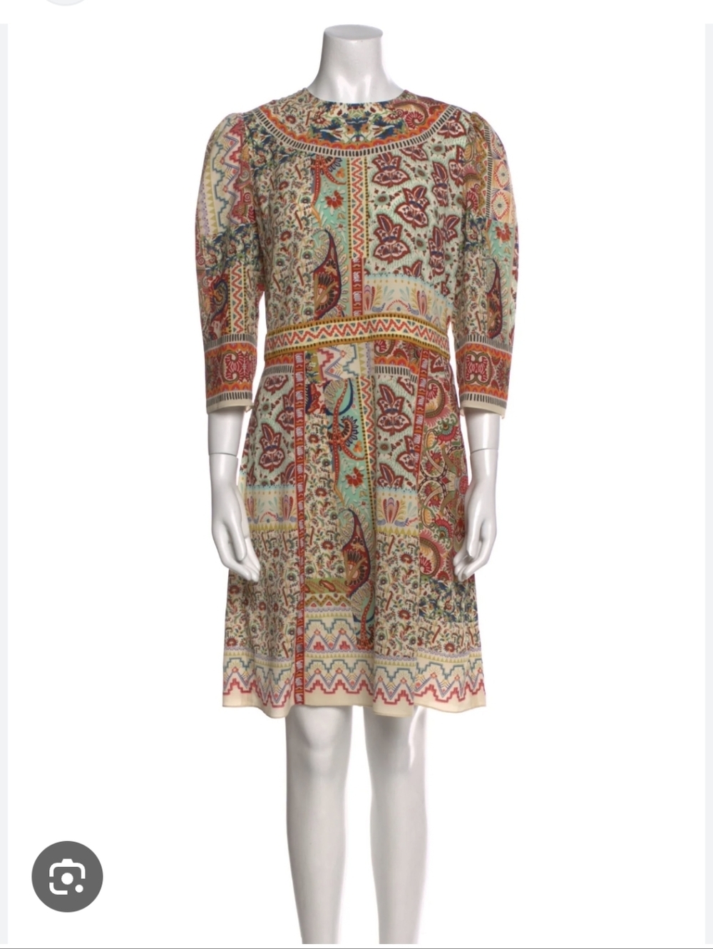 NWT Etro Made In Italy Patchwork Paisley Knee Length Dress Size 10 Large